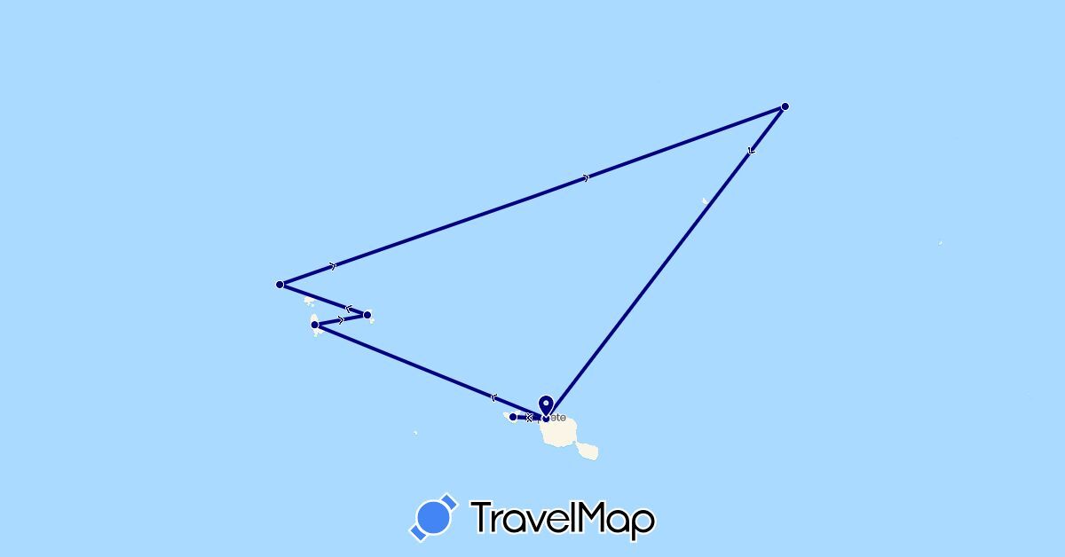 TravelMap itinerary: driving in French Polynesia (Oceania)